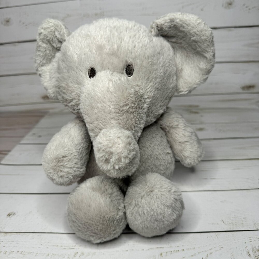 Kellytoy 12" Gray Elephant‎ Rattle Plush Crinkle Ears Stuffed Animal Baby Toy